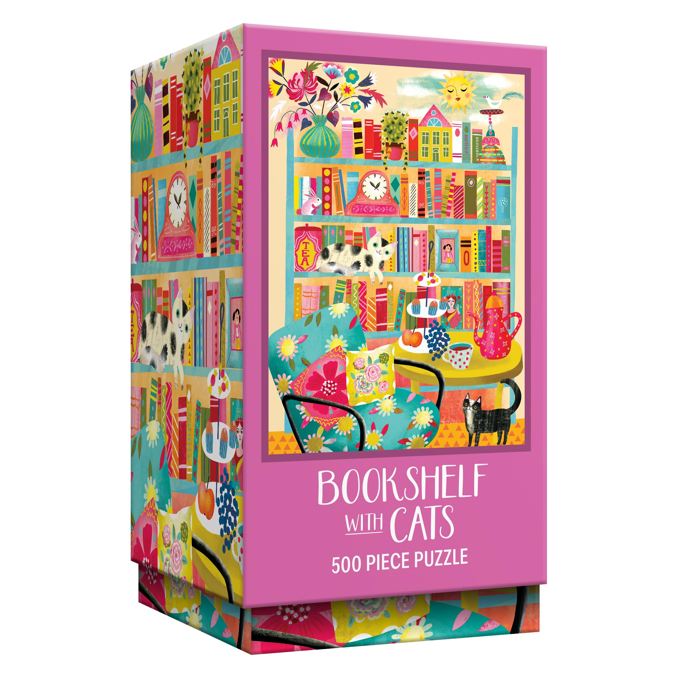 Amazon.com: RoseArt - Vertical Visions - Bookshelf with Cats - 500